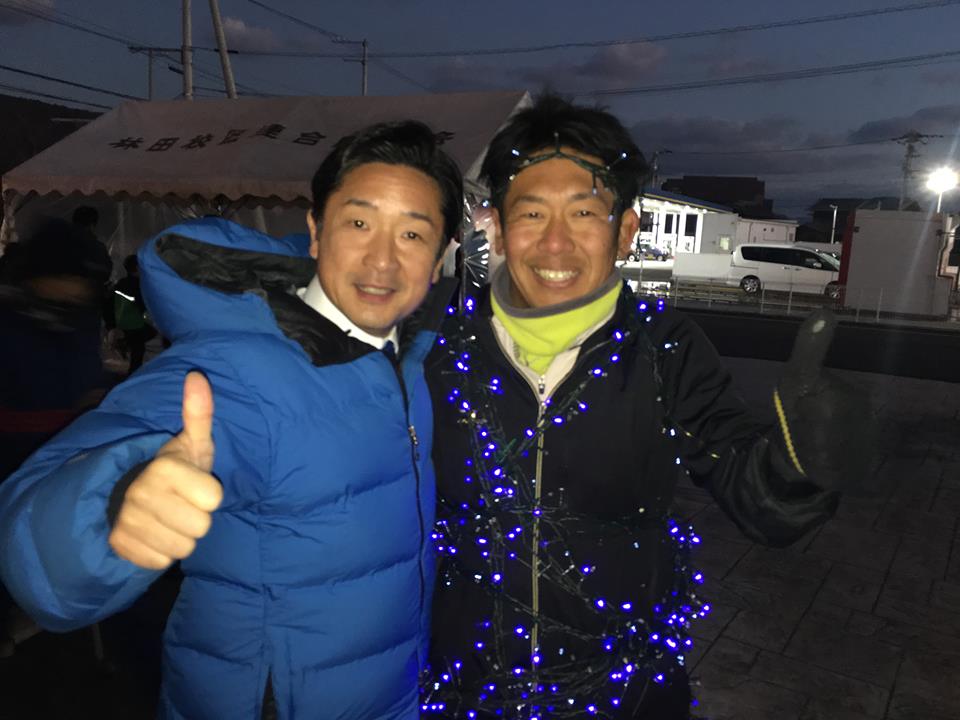 林田のイルミネーションの点灯式が開かれています
