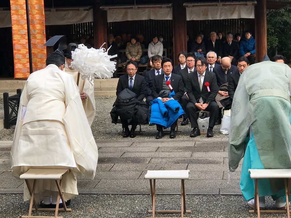 善通寺の護国神社において建国記念の日奉祝行事が厳粛に実施されました。